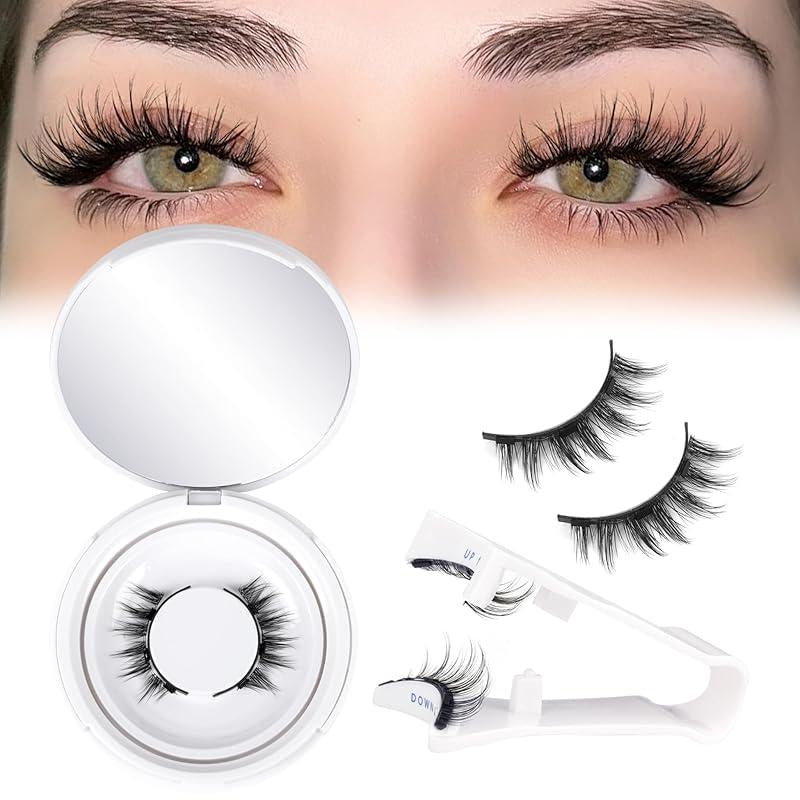 Magnetic Eyelashes with Applicator No Glue Needed Magnetic Lashes Natural Look Wispy False Eyelashes Reusable Cat Eye Lashes Kit Easy to Wear and Remove