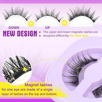 Magnetic Eyelashes with Applicator No Glue Needed Magnetic Lashes Natural Look Wispy False Eyelashes Reusable Cat Eye Lashes Kit Easy to Wear and Remove