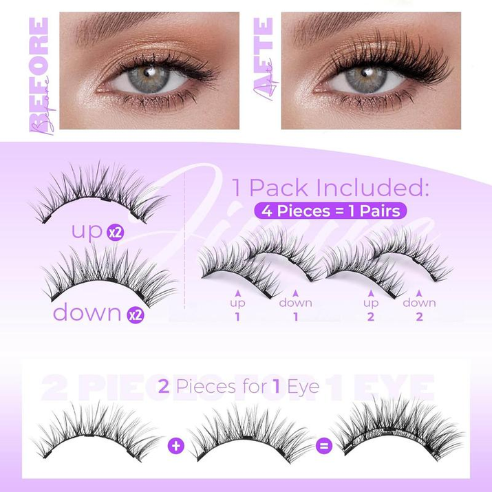Magnetic Eyelashes with Applicator No Glue Needed Magnetic Lashes Natural Look Wispy False Eyelashes Reusable Cat Eye Lashes Kit Easy to Wear and Remove