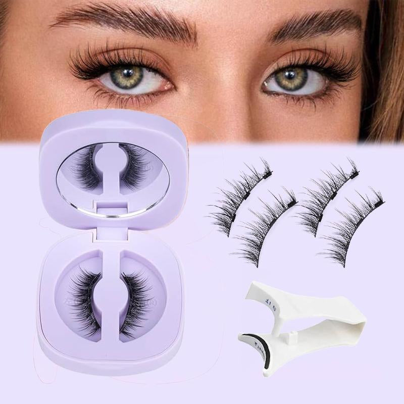 Magnetic Eyelashes with Applicator No Glue Needed Magnetic Lashes Natural Look Wispy False Eyelashes Reusable Cat Eye Lashes Kit Easy to Wear and Remove