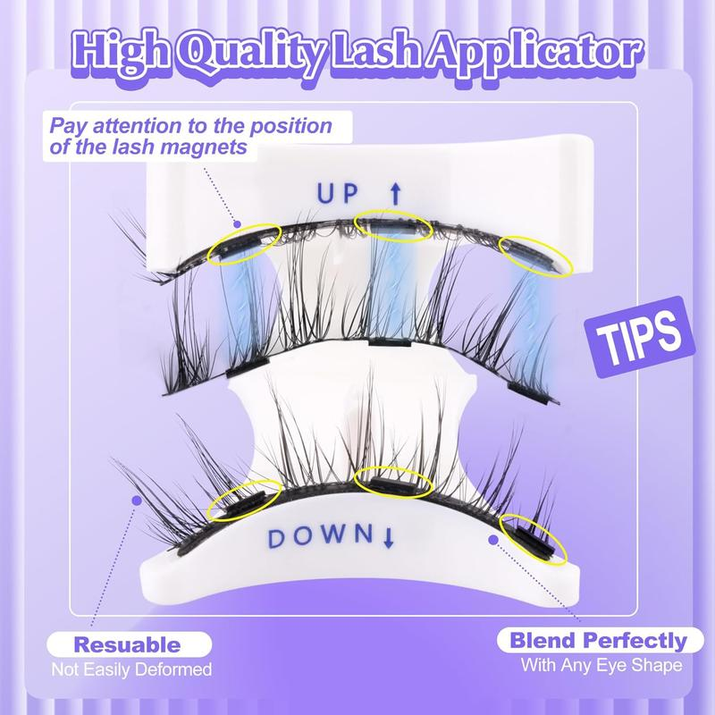 Magnetic Eyelashes with Applicator No Glue Needed Magnetic Lashes Natural Look Wispy False Eyelashes Reusable Cat Eye Lashes Kit Easy to Wear and Remove