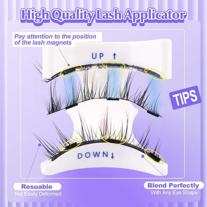 Magnetic Eyelashes with Applicator No Glue Needed Magnetic Lashes Natural Look Wispy False Eyelashes Reusable Cat Eye Lashes Kit Easy to Wear and Remove
