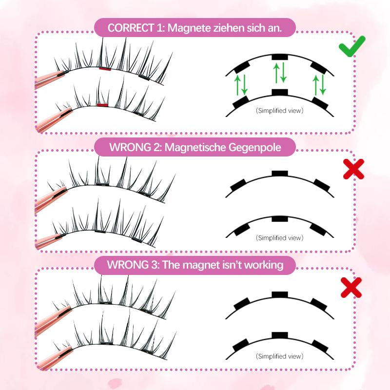 Magnetic Lash Set - 5 Pairs with 1 Clip, No Glue Needed, Reusable Natural False Eyelashes for Makeup