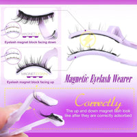 Magnetic Eyelashes with Applicator No Glue Needed Magnetic Lashes Natural Look Wispy False Eyelashes Reusable Cat Eye Lashes Kit Easy to Wear and Remove